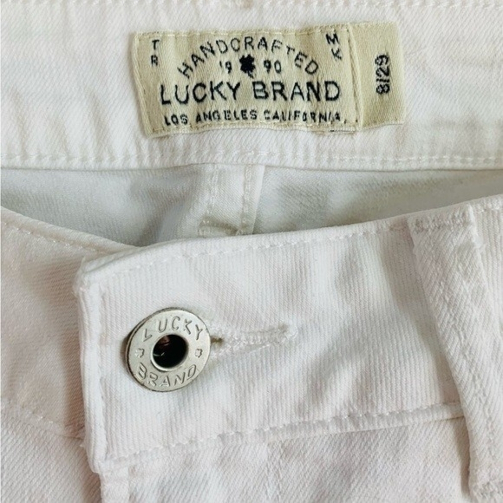 Lucky Brand Lolita White Cotton Denim Straight Fit Capri Jeans Womens Sz 8/29 VG - Picture 10 of 10